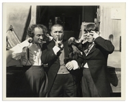 10" x 8" Glossy Publicity Photo, Circa 1936 of Curly, Moe & Larry Doing Their Version of the Three Wise Monkeys -- Very Good Plus Condition